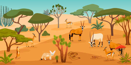 Desert Cartoon Backgroundのイラスト素材