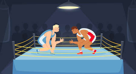 Fighters Athletes Ring Compositionのイラスト素材