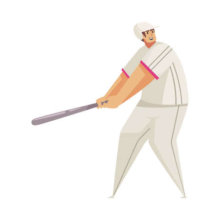 Baseball Player Bat Compositionのイラスト素材