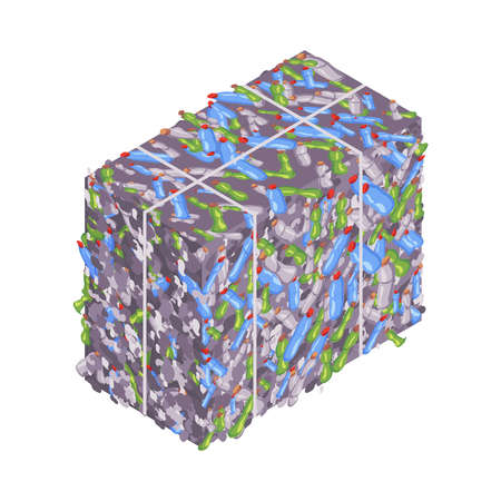 Compressed Garbage Isometric Compositionのイラスト素材