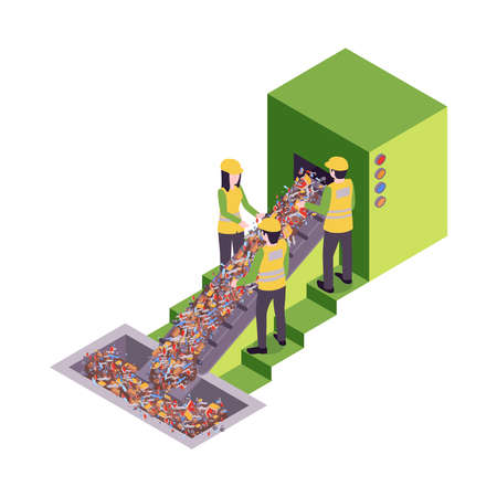 Garbage Recycling Line Compositionのイラスト素材