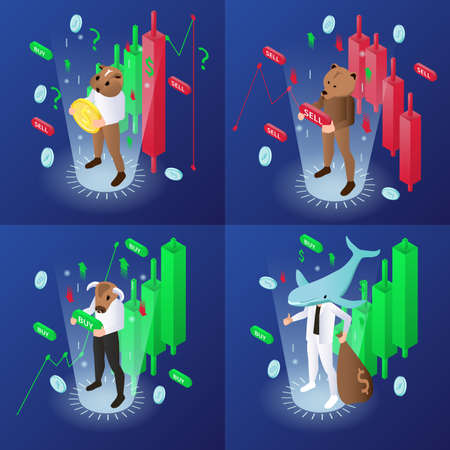 Trading Concept Icons Setのイラスト素材