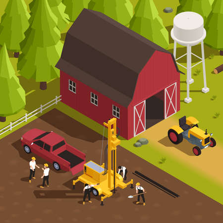 Well Drilling Illustrationのイラスト素材