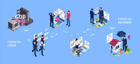 Business Crisis Isometric Composition