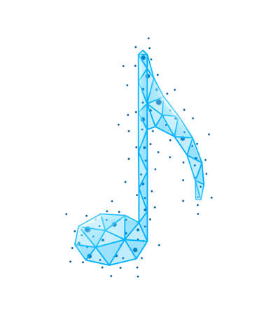 Music Note Wireframe Compositionのイラスト素材