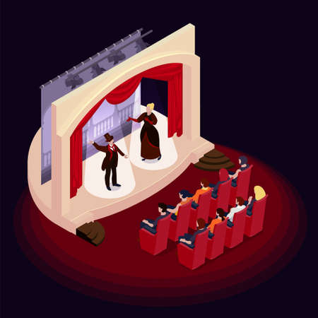 Theatre Isometric Conceptのイラスト素材