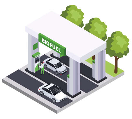 Bio Fuel Station Compositionのイラスト素材
