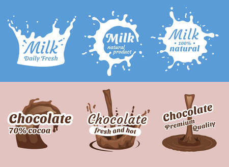 Milk Splash Emblemsのイラスト素材