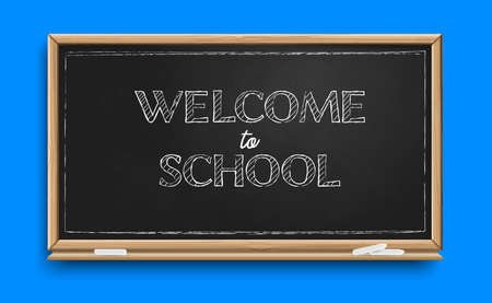 School Chalkboard Realistic Backgroundのイラスト素材