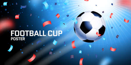 Realistic Football Sport Soccer Ball Posterのイラスト素材