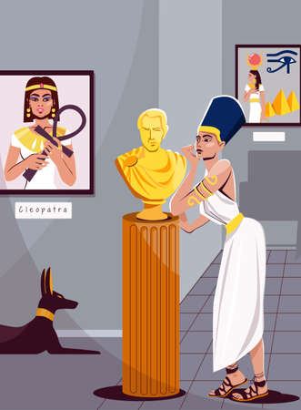 Cleopatra Flat Illustrationのイラスト素材