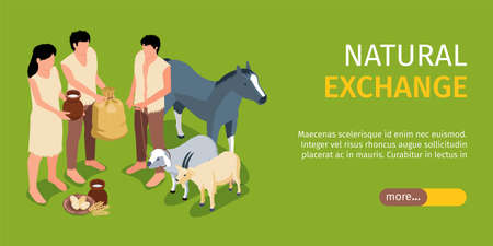 Natural Exchange Horizontal Bannerのイラスト素材