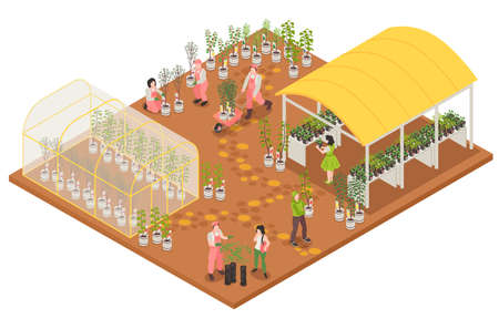 Isometric Nursery Garden Conceptのイラスト素材