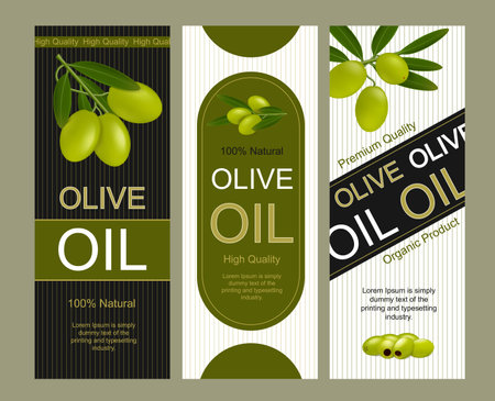 Olive Oil Labels Setのイラスト素材