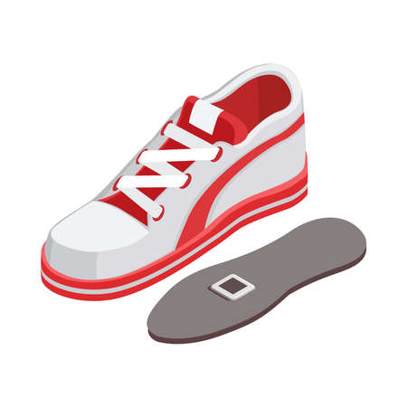 Smart Boots Isometric Compositionのイラスト素材