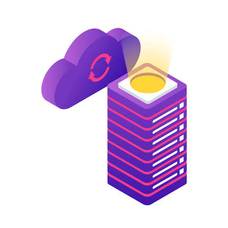 Server Cloud Sync Compositionのイラスト素材