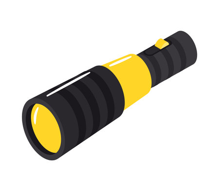 Divers Flashlight Isometric Compositionのイラスト素材