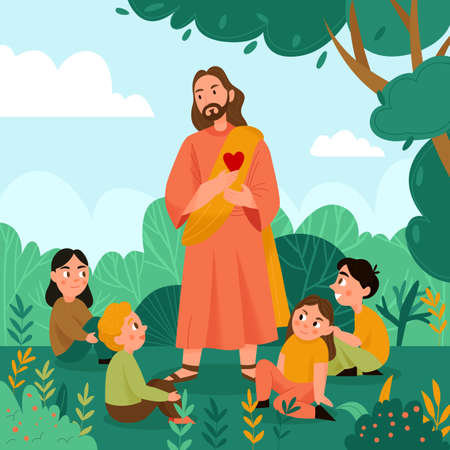 Jesus Christ And Religion Backgroundのイラスト素材