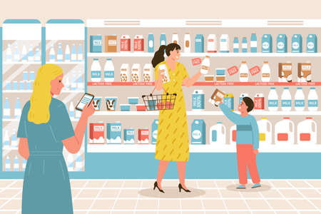 Food Allergy Supermarket Compositionのイラスト素材