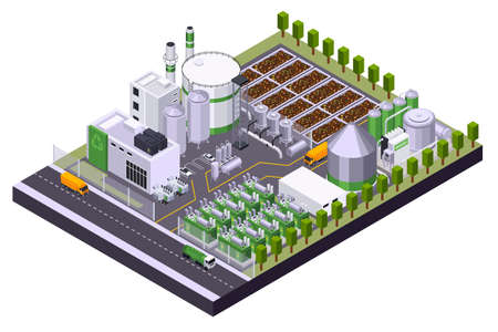 Bio Fuel Plant Compositionのイラスト素材