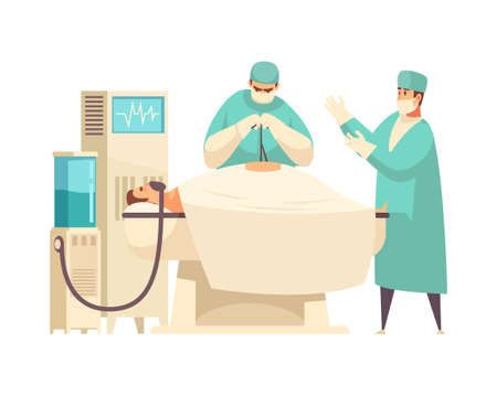 Flat Surgical Operationのイラスト素材