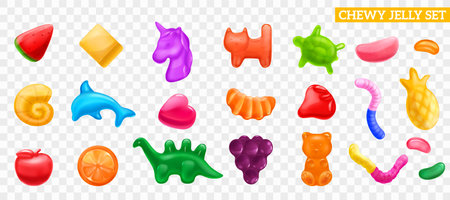 Chewy Jelly Candy Collectionのイラスト素材