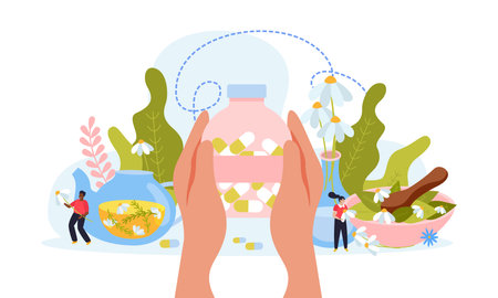 Herbal Medicine Flat Design Conceptのイラスト素材