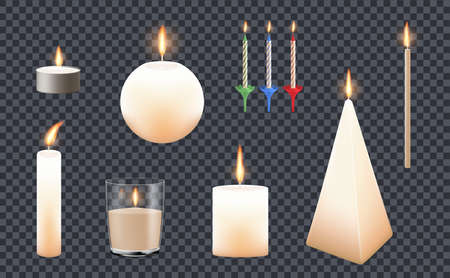 Candle Forms Realistic Setのイラスト素材