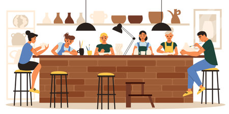 Pottery Studio Backgroundのイラスト素材