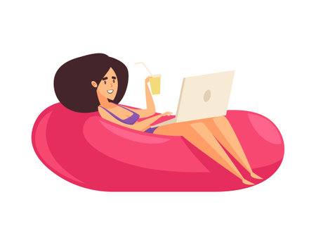 Freelancer Cartoon Illustrationのイラスト素材