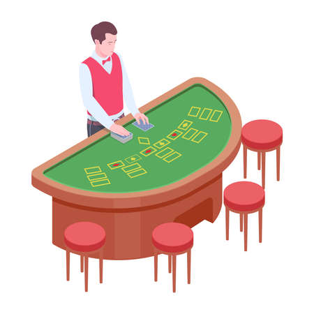 Casino Isometric Illustrationのイラスト素材