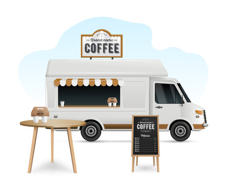Food Truck Illustrationのイラスト素材