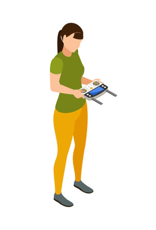 Isometric Drone Operatorのイラスト素材