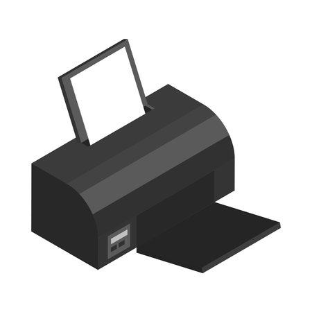 Isometric Printer Illustrationのイラスト素材