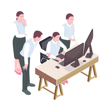 Teamwork Isometric Conceptのイラスト素材