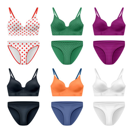 Realistic Female Lingerie Setのイラスト素材