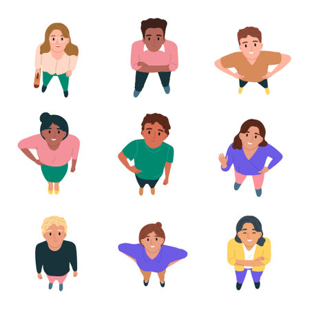 People Top View Setのイラスト素材