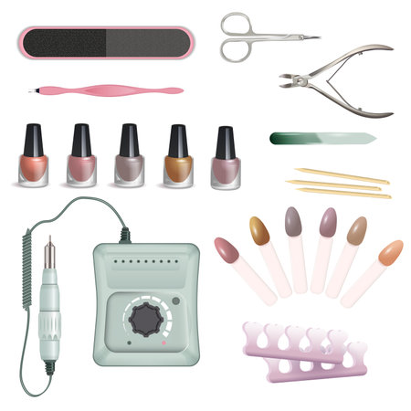 Nail Polish Icon Setのイラスト素材