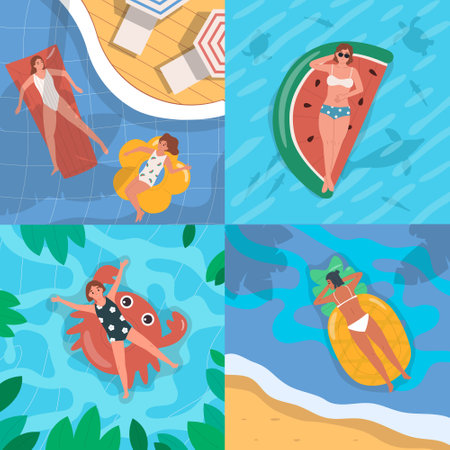 Inflatable Toys 2x2 Setのイラスト素材