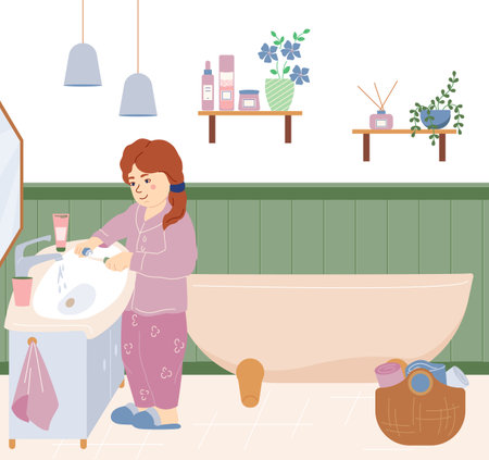 Morning Hygiene Flat Conceptのイラスト素材