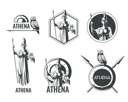 Athena Goddess Emblemsのイラスト素材