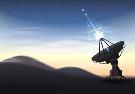 Space Antenna Landscape Compositionのイラスト素材