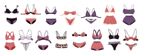Lingerie Icons Setのイラスト素材