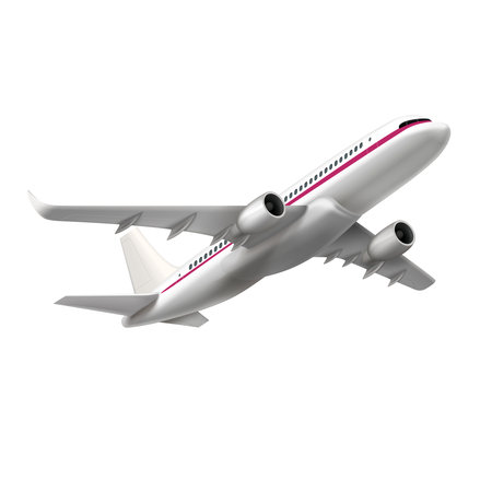 Airplane Flight Realistic Compositionのイラスト素材
