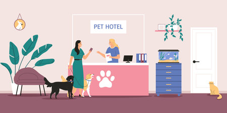 Pet Hotel Illustrationのイラスト素材