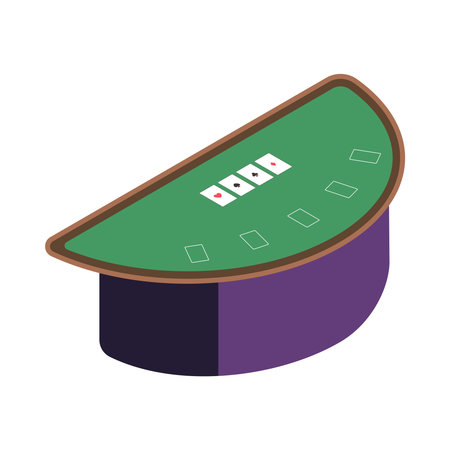 Casino poker table on white background 3d isometric vector illustrationのイラスト素材