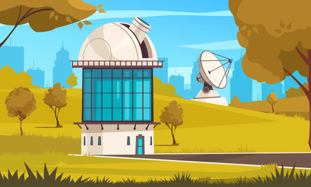 Observatory And Research Backgroundのイラスト素材