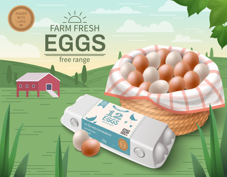 Eggs Package Mockup Posterのイラスト素材
