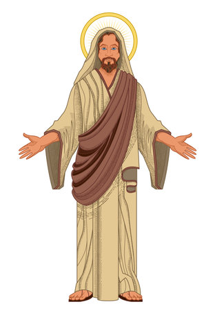 Jesus Christ Color Compositionのイラスト素材