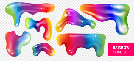 Rainbow Glitter Slime Setのイラスト素材